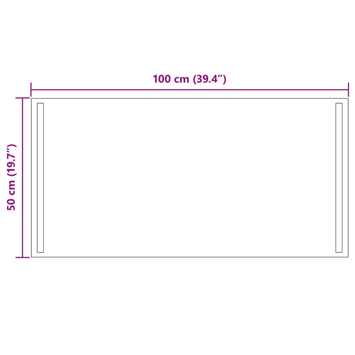 vidaXL Καθρέφτης μπάνιου LED Διαφανές 100 x 50 cm σκληρυμένο γυαλί