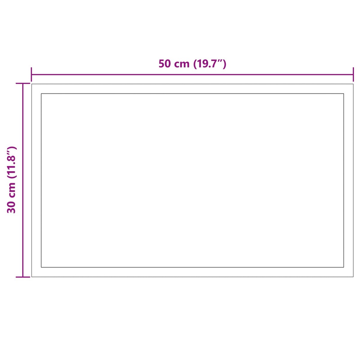 vidaXL Καθρέφτης μπάνιου LED Διαφανές 50 x 30 cm σκληρυμένο γυαλί