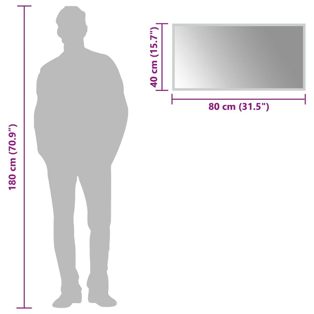 vidaXL Καθρέφτης μπάνιου LED Διαφανές 80 x 40 cm σκληρυμένο γυαλί