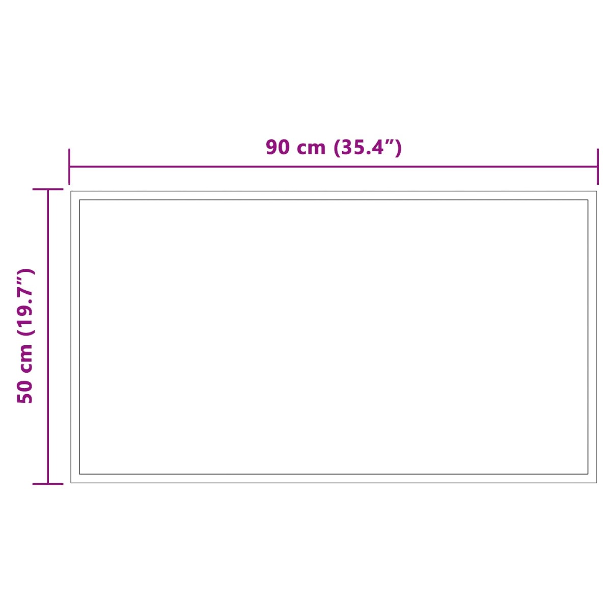 vidaXL Καθρέφτης μπάνιου LED Διαφανές 90 x 50 cm σκληρυμένο γυαλί