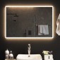 vidaXL Καθρέφτης μπάνιου LED Διαφανές 90 x 60 cm σκληρυμένο γυαλί