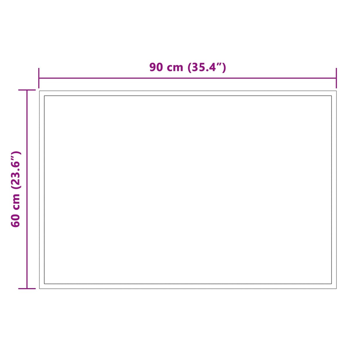 vidaXL Καθρέφτης μπάνιου LED Διαφανές 90 x 60 cm σκληρυμένο γυαλί