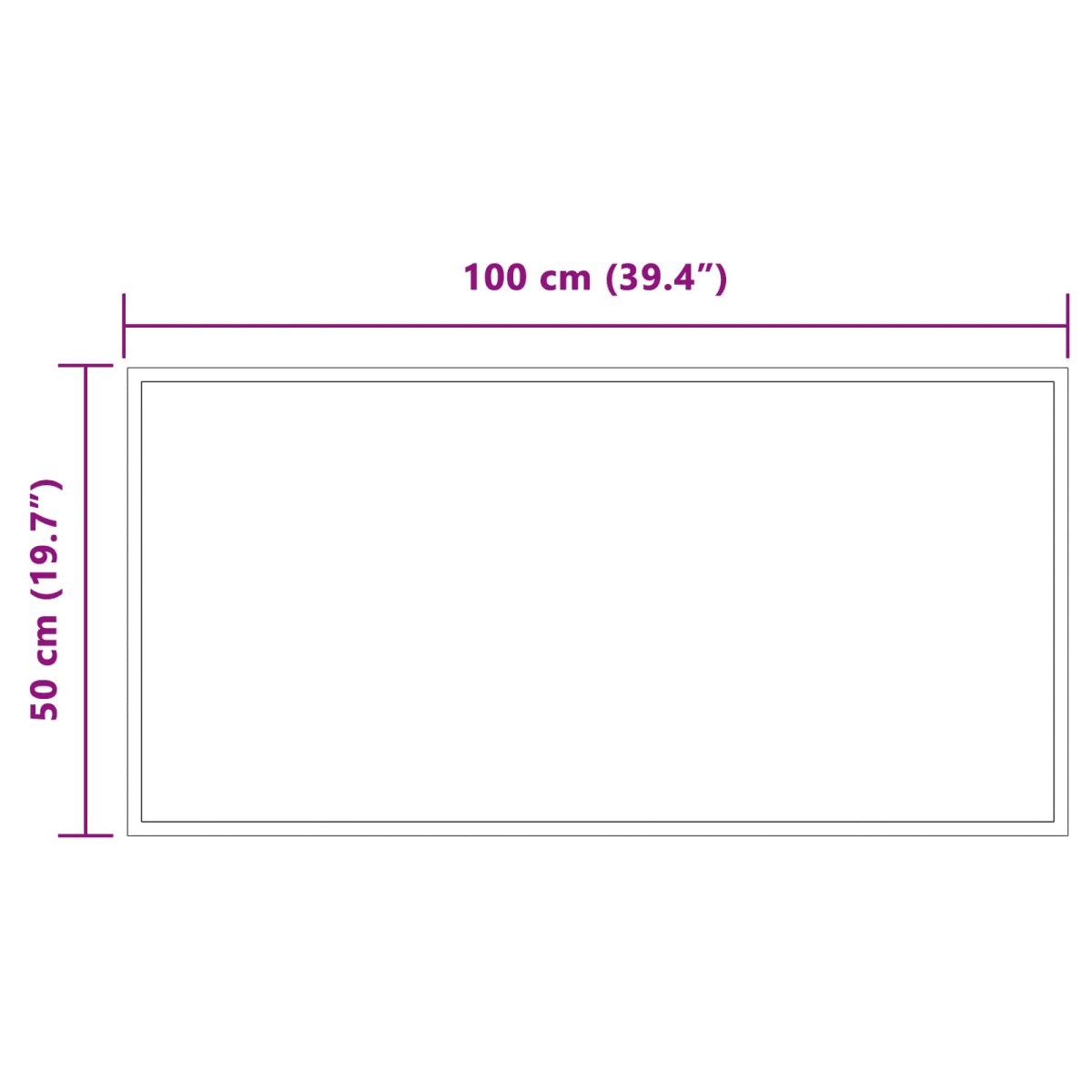 vidaXL Καθρέφτης μπάνιου LED Διαφανές 100 x 50 cm σκληρυμένο γυαλί