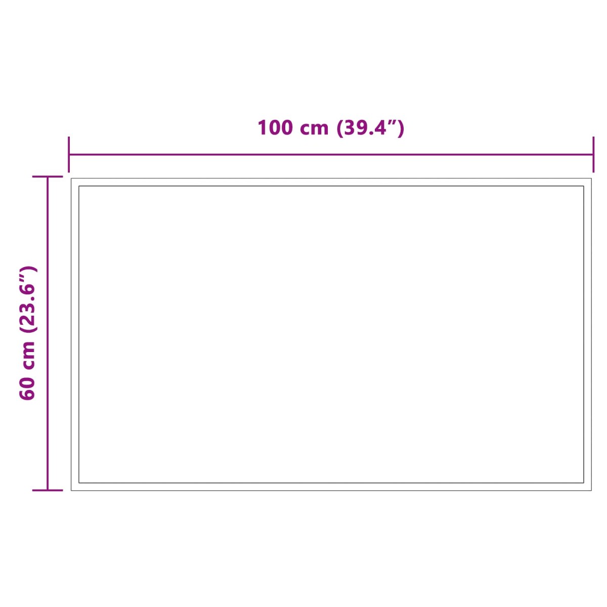 vidaXL Καθρέφτης μπάνιου LED Διαφανές 100 x 60 cm σκληρυμένο γυαλί