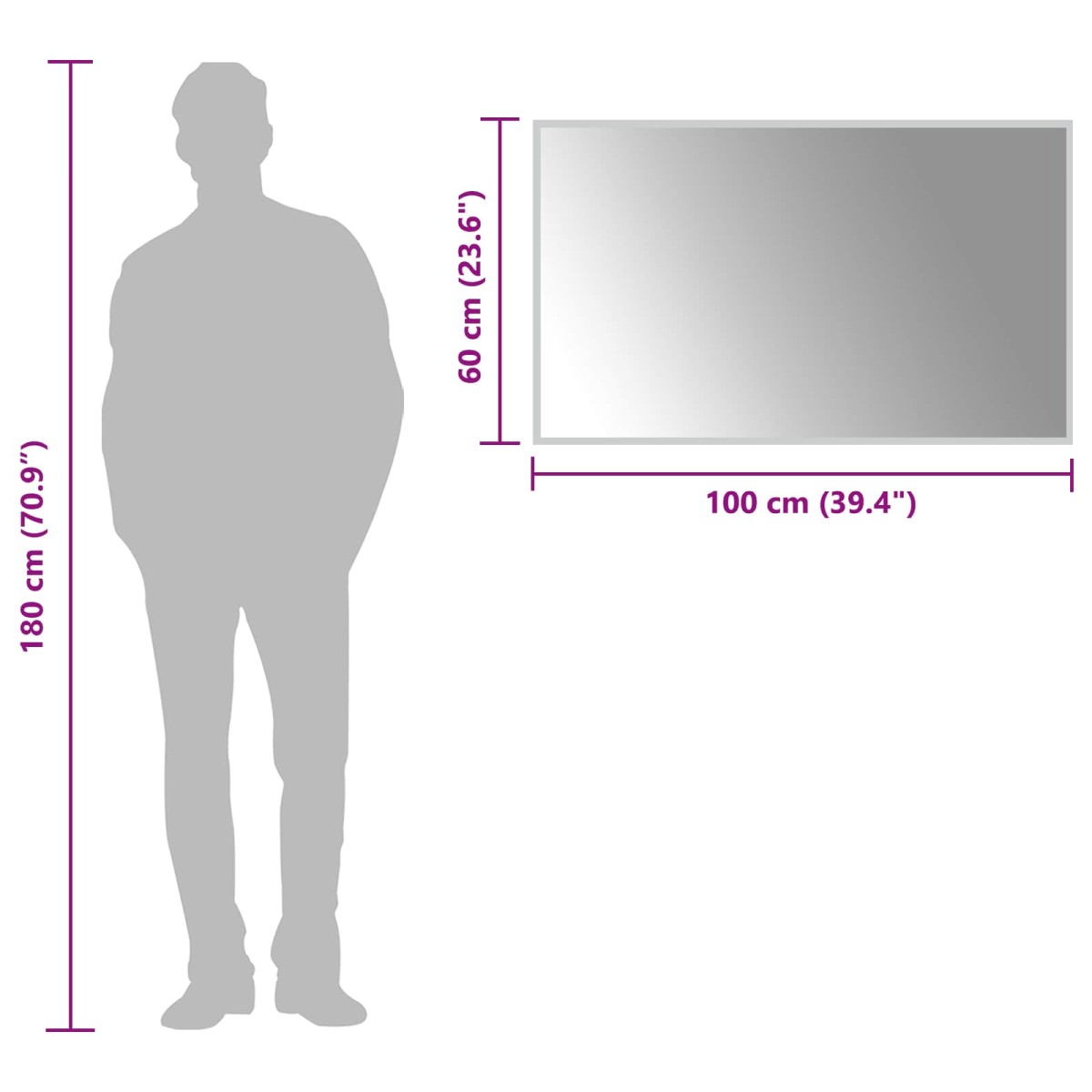 vidaXL Καθρέφτης μπάνιου LED Διαφανές 100 x 60 cm σκληρυμένο γυαλί