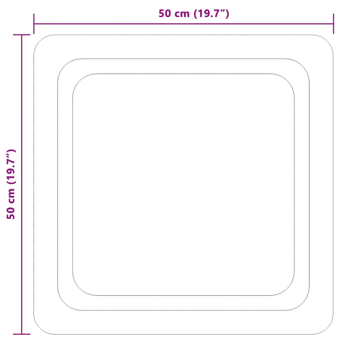 vidaXL Καθρέφτης μπάνιου LED Διαφανές 50 x 50 cm σκληρυμένο γυαλί