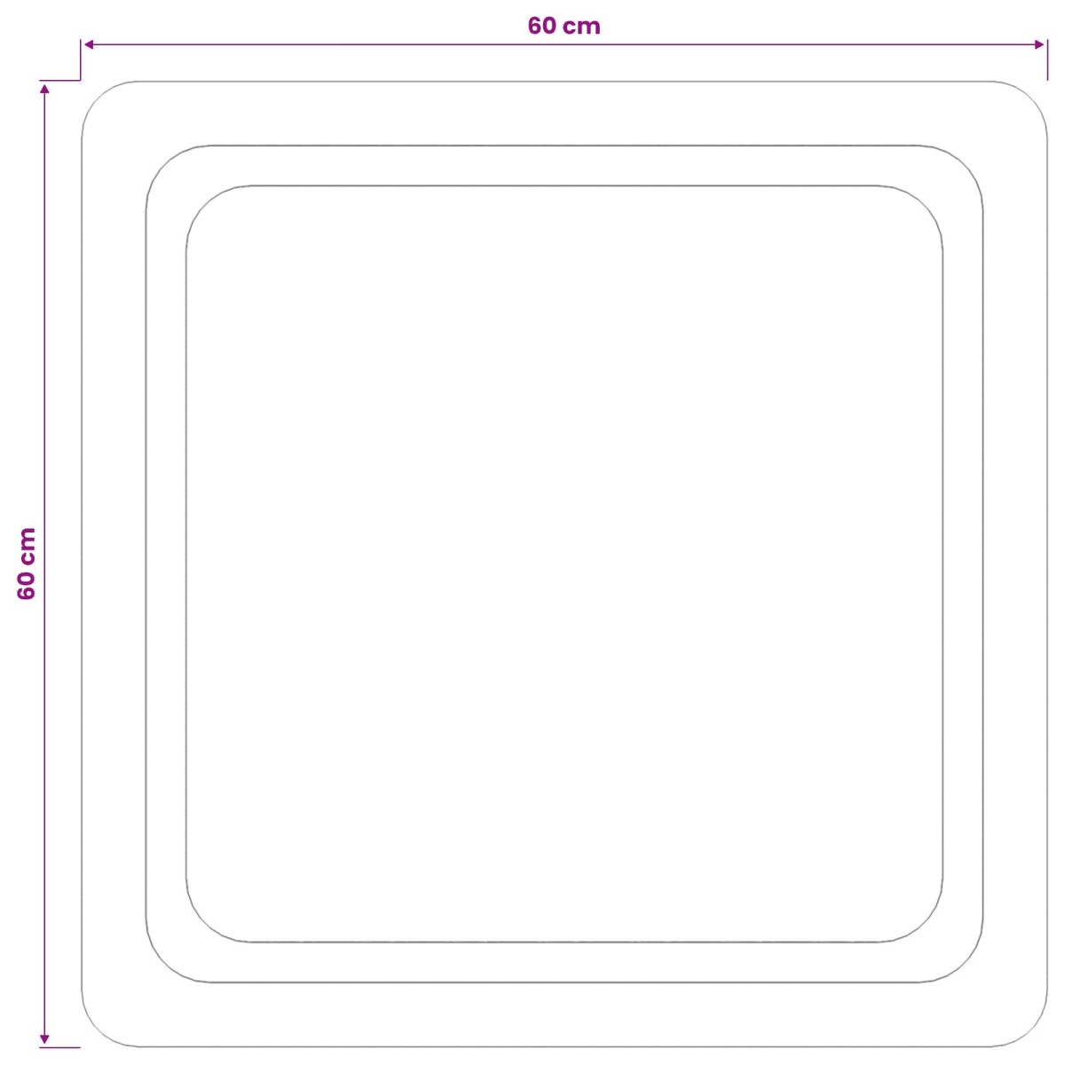 vidaXL Καθρέφτης μπάνιου LED Διαφανές 60 x 60 cm σκληρυμένο γυαλί