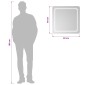 vidaXL Καθρέφτης μπάνιου LED Διαφανές 60 x 60 cm σκληρυμένο γυαλί