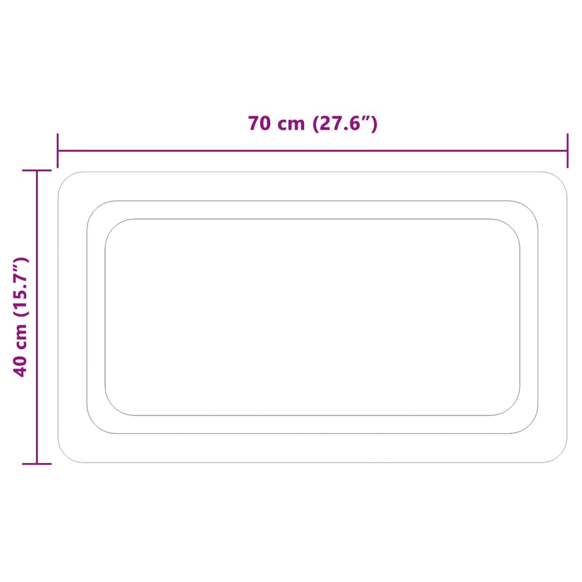 vidaXL Καθρέφτης μπάνιου LED Διαφανές 70 x 40 cm σκληρυμένο γυαλί