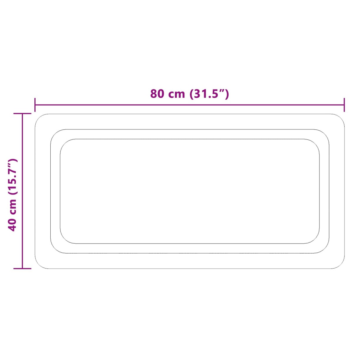 vidaXL Καθρέφτης μπάνιου LED Διαφανές 80 x 40 cm σκληρυμένο γυαλί