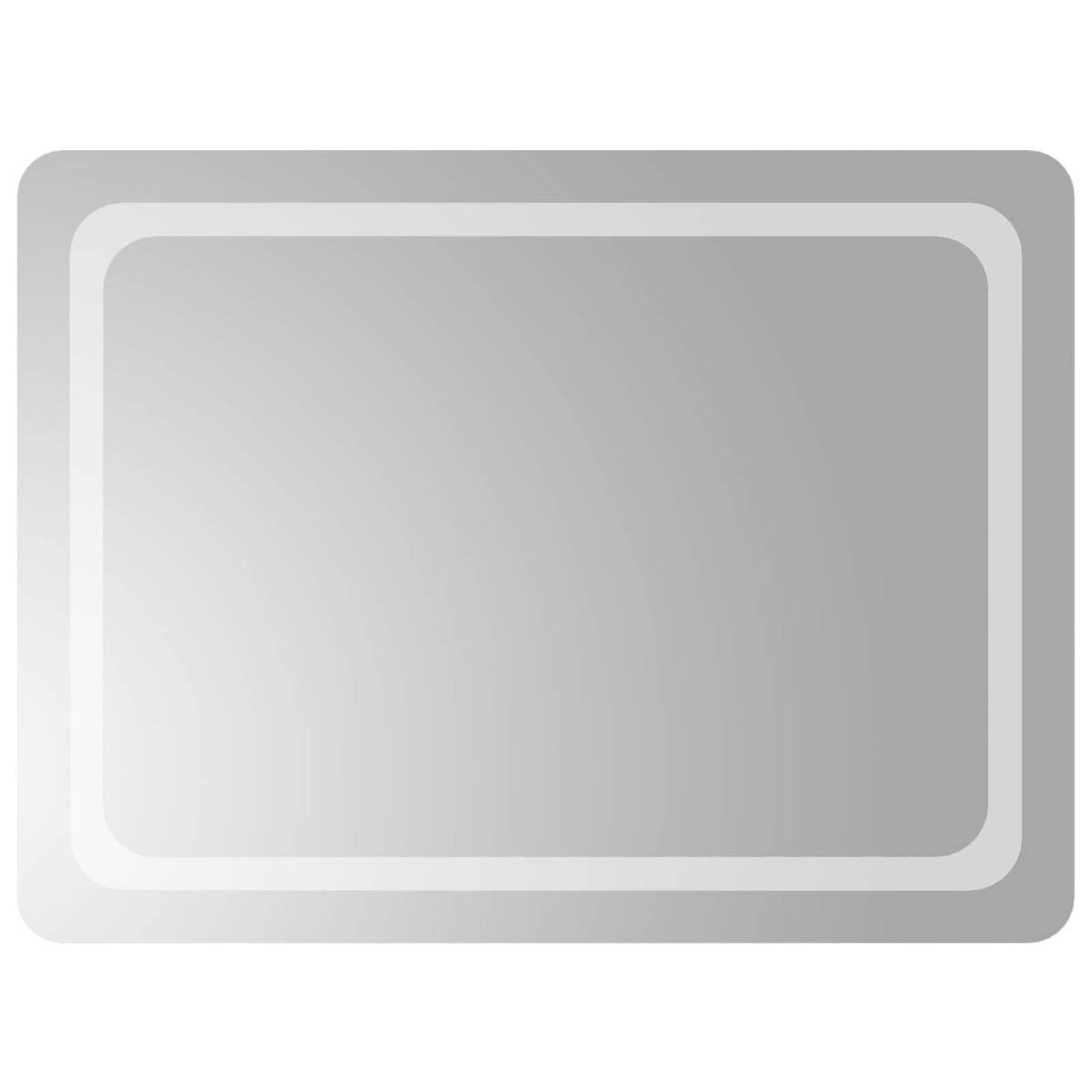 vidaXL Καθρέφτης μπάνιου LED Διαφανές 80 x 60 cm σκληρυμένο γυαλί