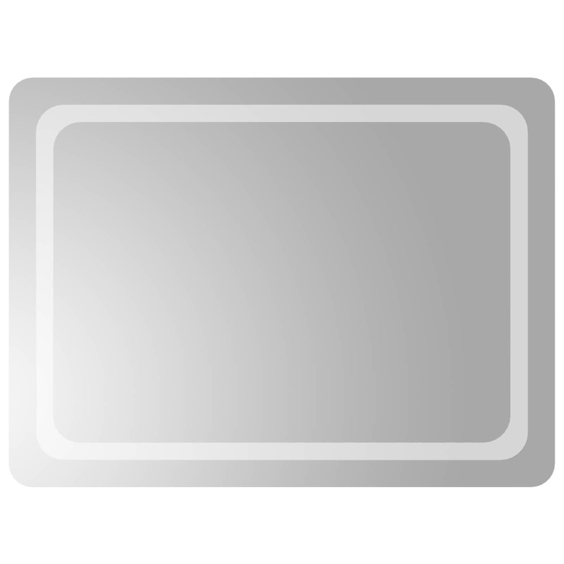 vidaXL Καθρέφτης μπάνιου LED Διαφανές 80 x 60 cm σκληρυμένο γυαλί