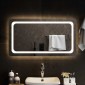 vidaXL Καθρέφτης μπάνιου LED Διαφανές 90 x 50 cm σκληρυμένο γυαλί