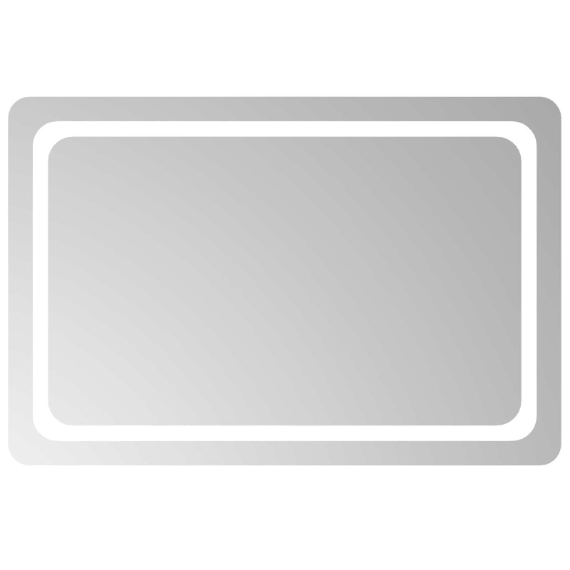 vidaXL Καθρέφτης μπάνιου LED Διαφανές 90 x 60 cm σκληρυμένο γυαλί