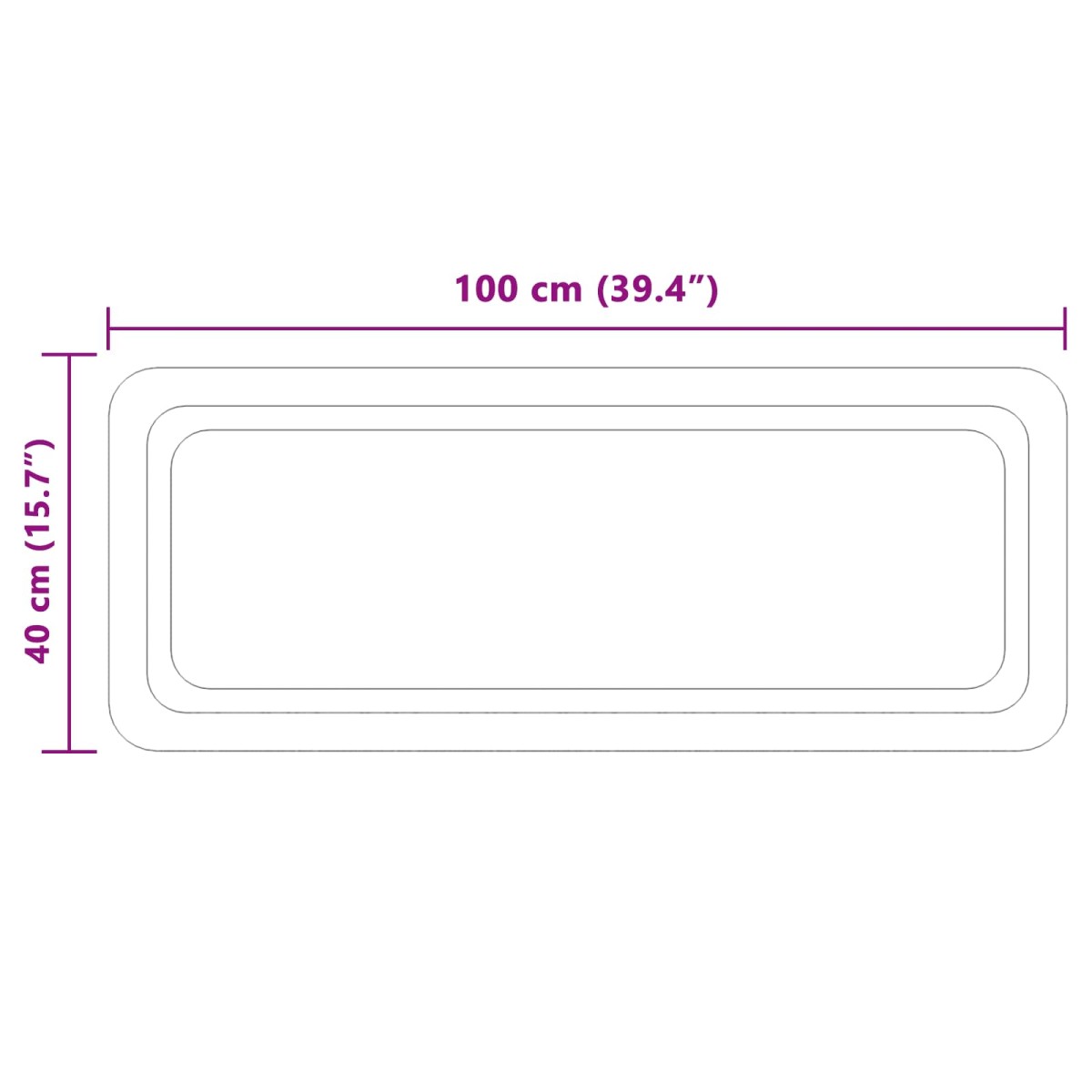 vidaXL Καθρέφτης μπάνιου LED Διαφανές 100 x 40 cm σκληρυμένο γυαλί