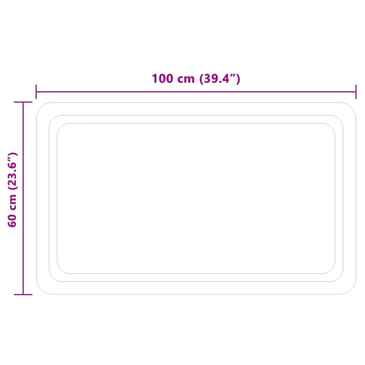 vidaXL Καθρέφτης μπάνιου LED Διαφανές 100 x 60 cm σκληρυμένο γυαλί