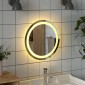 vidaXL Καθρέφτης μπάνιου LED Διαφανές Ø 40 cm σκληρυμένο γυαλί