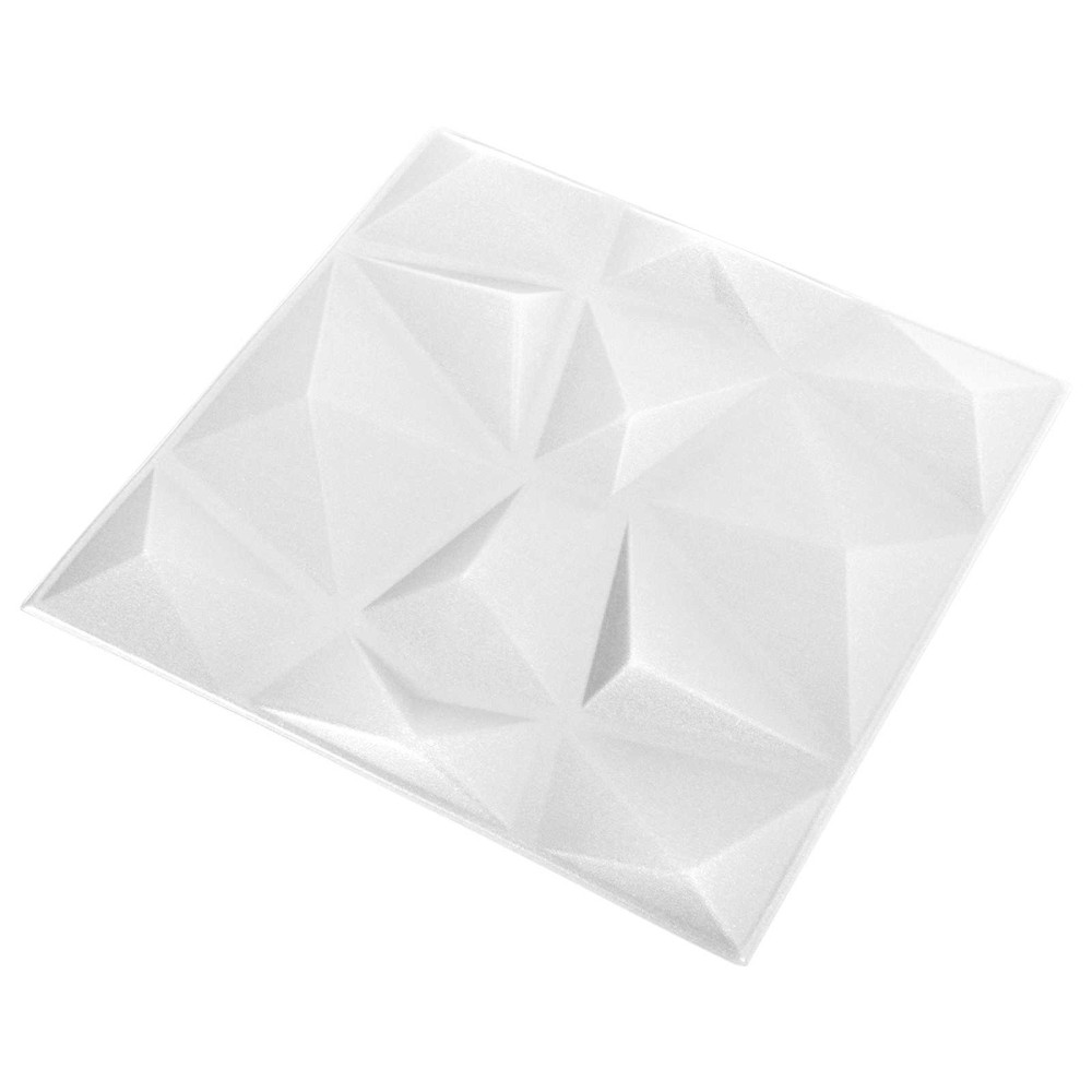 vidaXL Πάνελ τοίχου 24 τμχ. 50 x 50 cm Διαμάντι Άσπρο Φελιζόλ XPS