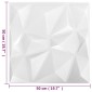 vidaXL Πάνελ τοίχου 48 τμχ. 50 x 50 cm Διαμάντι Άσπρο Φελιζόλ XPS