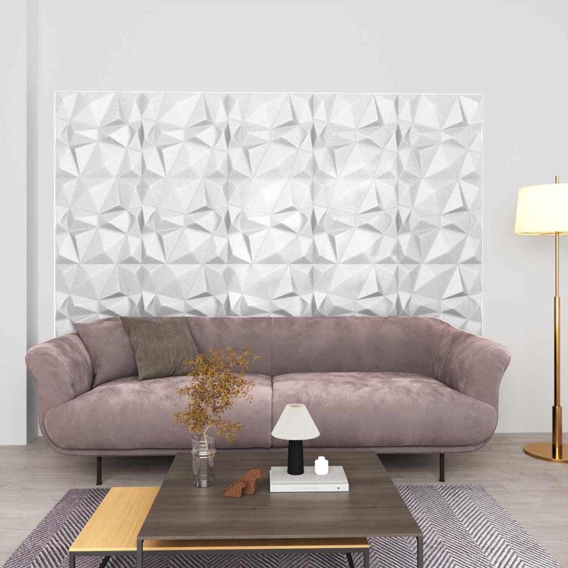 vidaXL Πάνελ τοίχου 48 τμχ. 50 x 50 cm Διαμάντι Άσπρο Φελιζόλ XPS