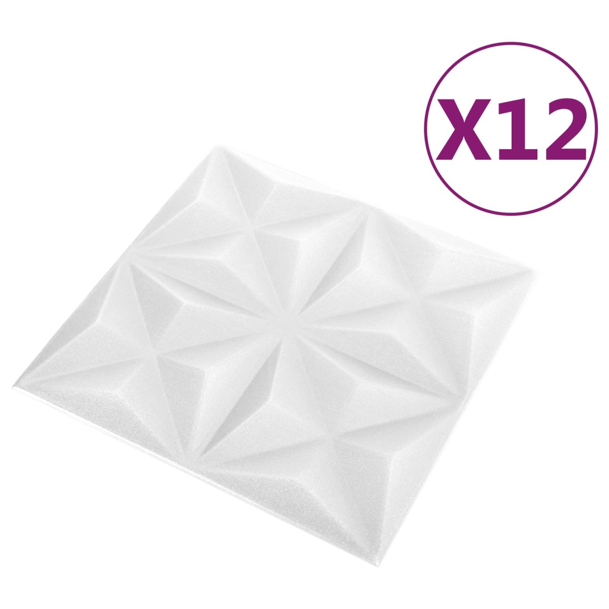 vidaXL Πάνελ τοίχου 12 τμχ. 50 x 50 cm Οριγκάμι Άσπρο Φελιζόλ XPS