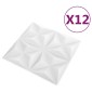 vidaXL Πάνελ τοίχου 12 τμχ. 50 x 50 cm Οριγκάμι Άσπρο Φελιζόλ XPS