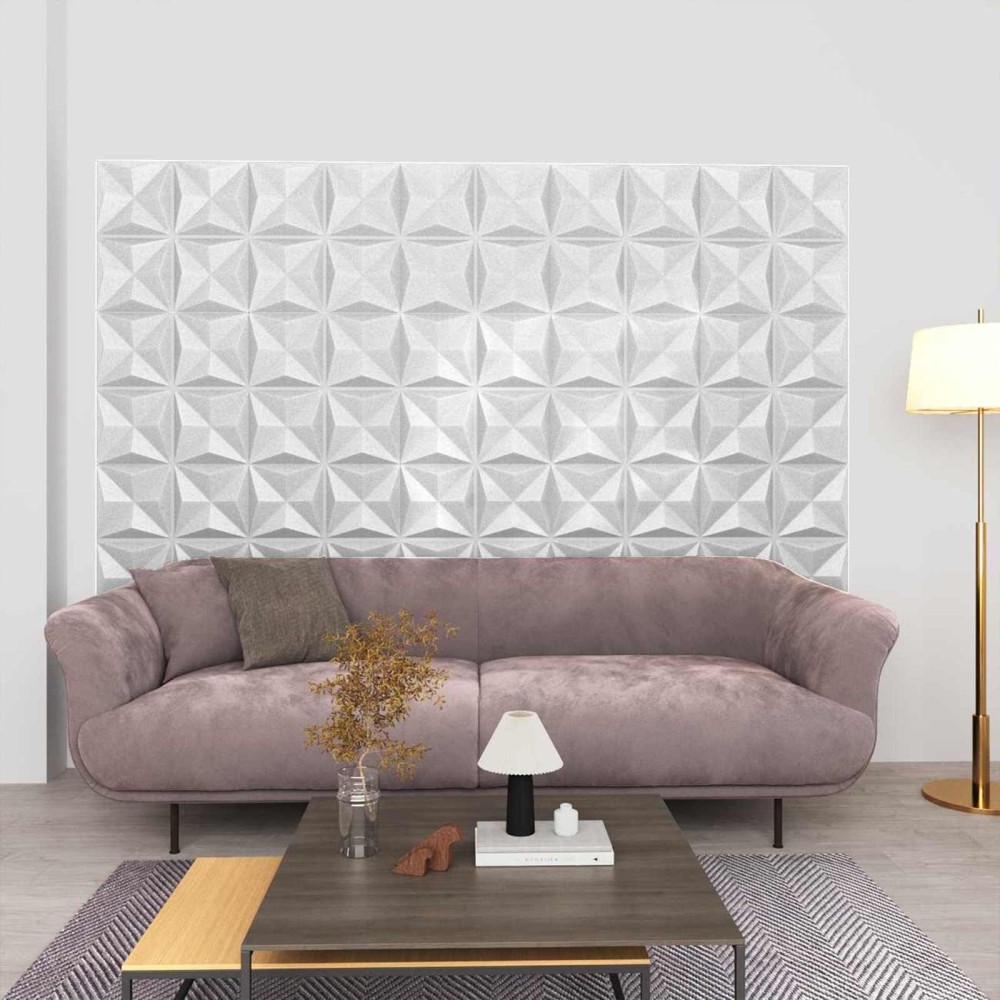 vidaXL Πάνελ τοίχου 24 τμχ. 50 x 50 cm Οριγκάμι Άσπρο Φελιζόλ XPS