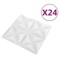 vidaXL Πάνελ τοίχου 24 τμχ. 50 x 50 cm Οριγκάμι Άσπρο Φελιζόλ XPS