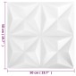 vidaXL Πάνελ τοίχου 48 τμχ. 50 x 50 cm Οριγκάμι Άσπρο Φελιζόλ XPS