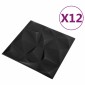 vidaXL Πάνελ τοίχου 12 τμχ. 50 x 50 cm Διαμάντι Μαύρο Φελιζόλ XPS