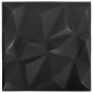 vidaXL Πάνελ τοίχου 24 τμχ. 50 x 50 cm Διαμάντι Μαύρο Φελιζόλ XPS