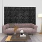 vidaXL Πάνελ τοίχου 24 τμχ. 50 x 50 cm Διαμάντι Μαύρο Φελιζόλ XPS