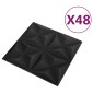 vidaXL Πάνελ τοίχου 48 τμχ. 50 x 50 cm Οριγκάμι Μαύρο Φελιζόλ XPS