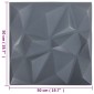 vidaXL Πάνελ τοίχου 12 τμχ. 50 x 50 cm Διαμάντι Γκρι Φελιζόλ XPS