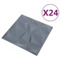 vidaXL Πάνελ τοίχου 24 τμχ. 50 x 50 cm Διαμάντι Γκρι Φελιζόλ XPS