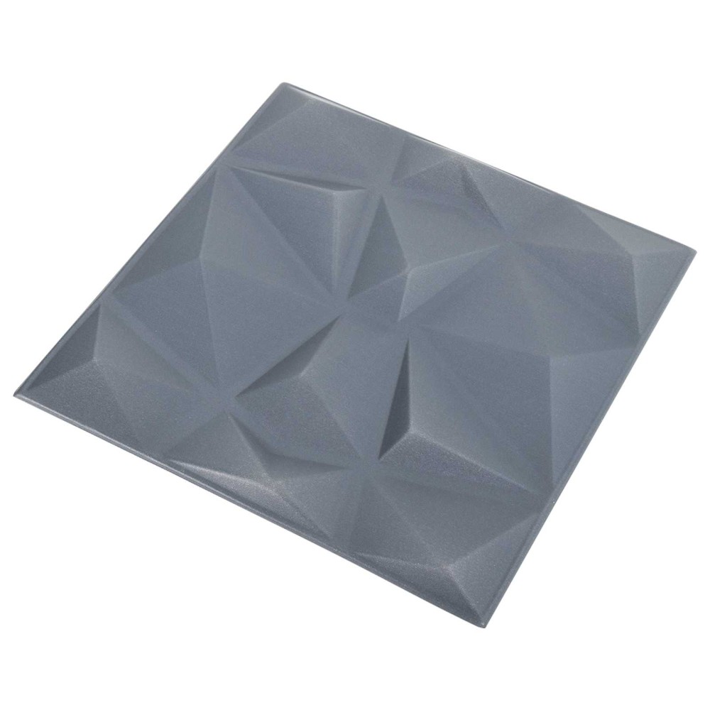 vidaXL Πάνελ τοίχου 48 τμχ. 50 x 50 cm Διαμάντι Γκρι Φελιζόλ XPS