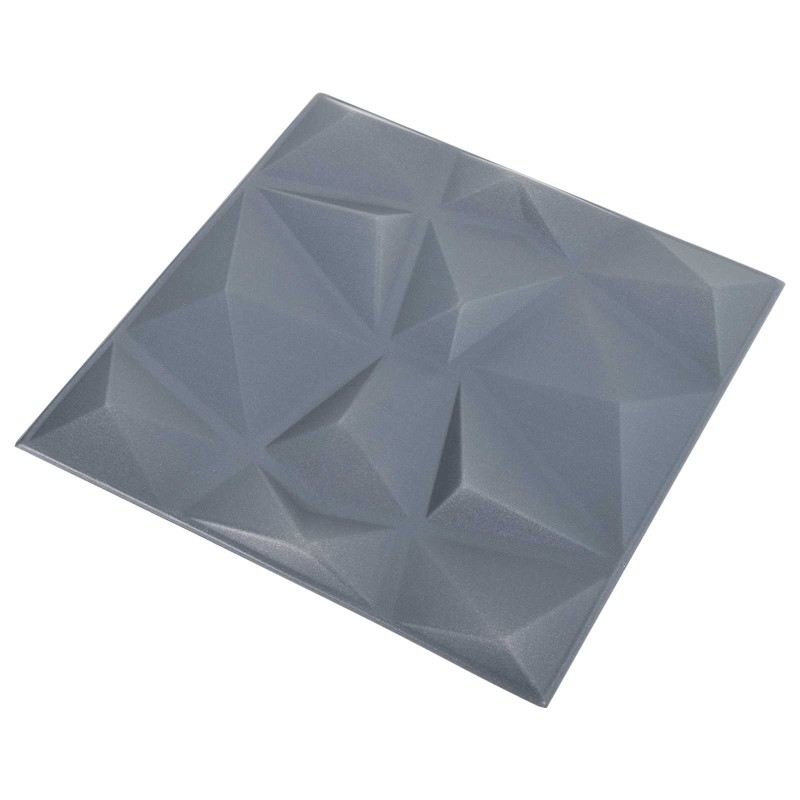 vidaXL Πάνελ τοίχου 48 τμχ. 50 x 50 cm Διαμάντι Γκρι Φελιζόλ XPS