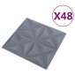 vidaXL Πάνελ τοίχου 48 τμχ. 50 x 50 cm Οριγκάμι Γκρι Φελιζόλ XPS