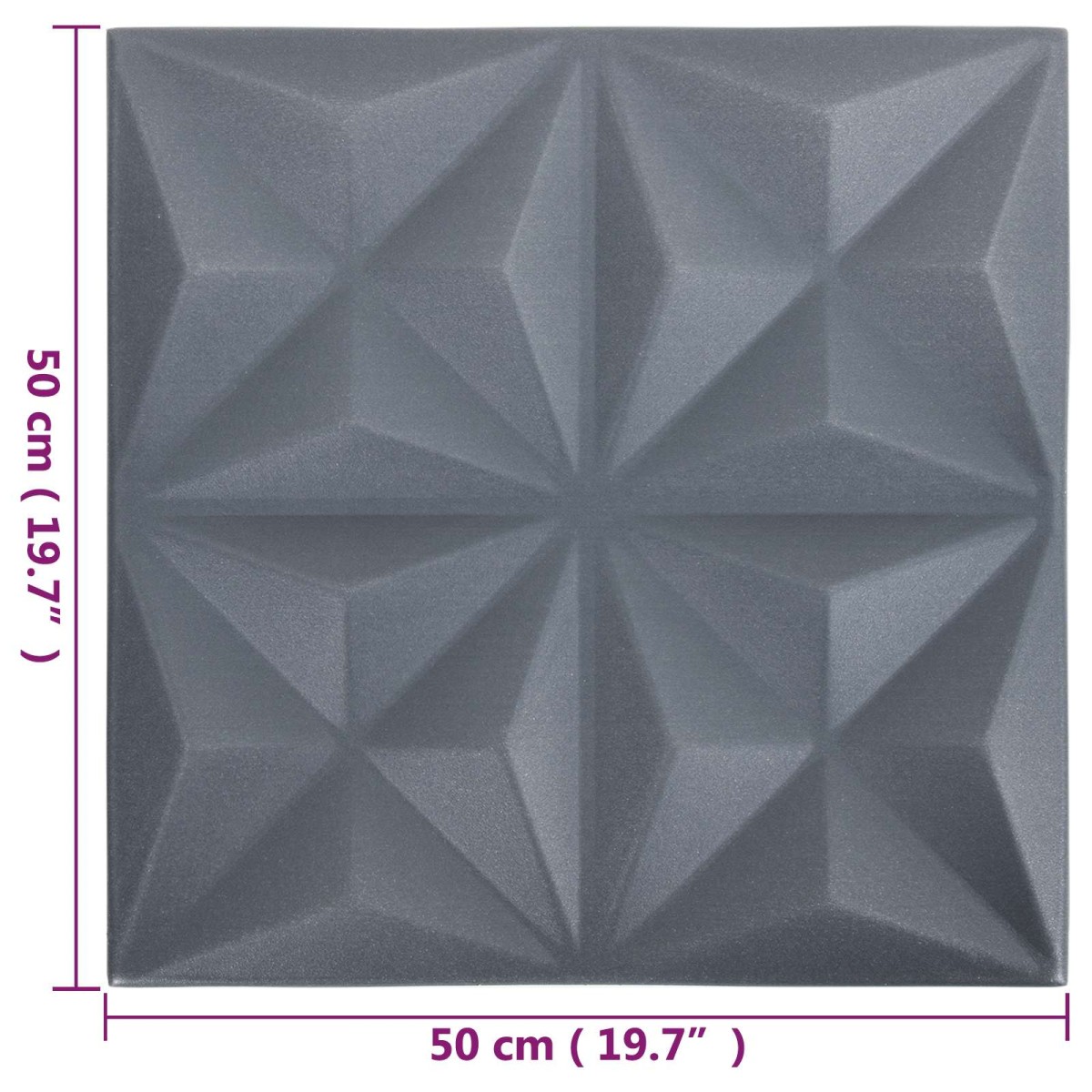 vidaXL Πάνελ τοίχου 48 τμχ. 50 x 50 cm Οριγκάμι Γκρι Φελιζόλ XPS