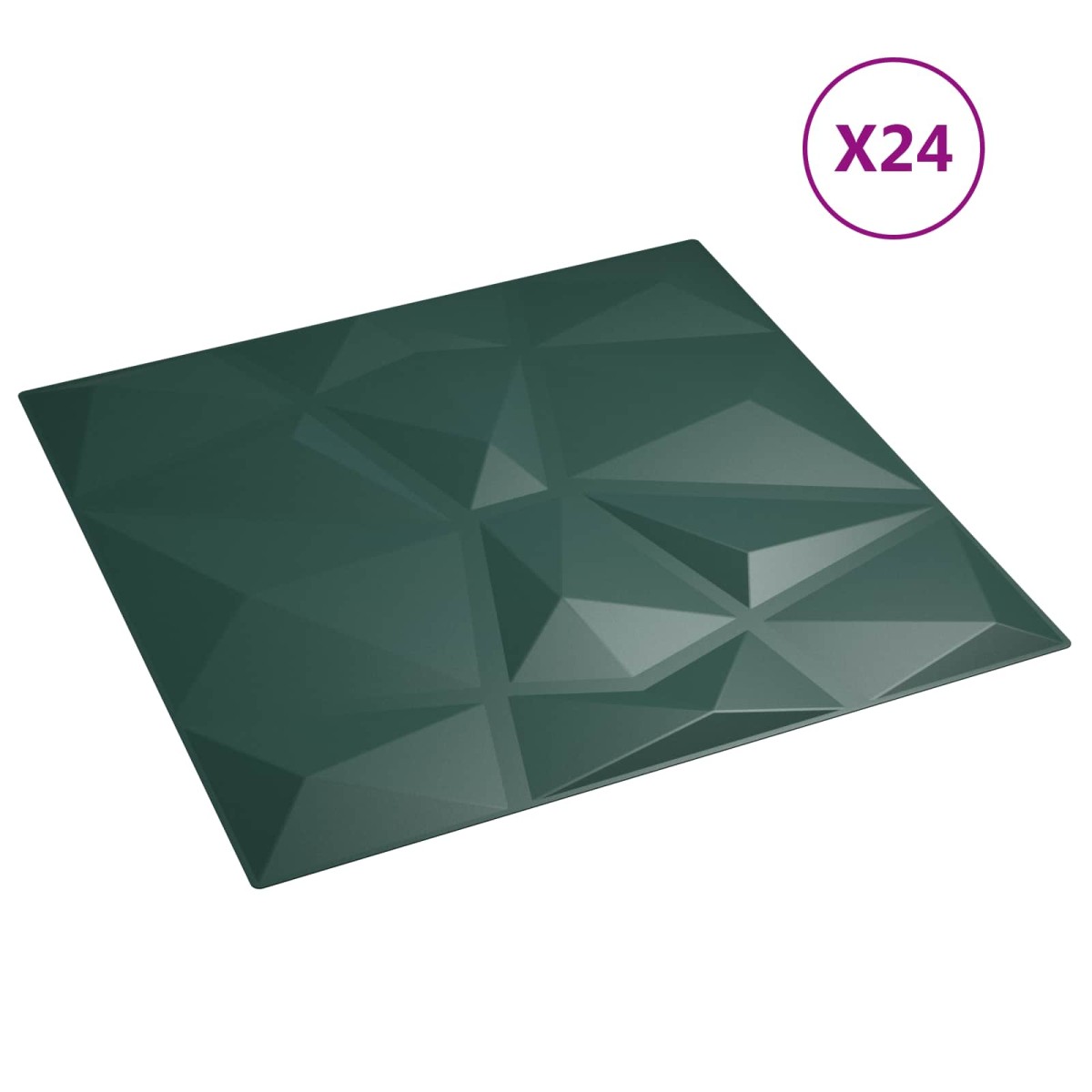 vidaXL Πάνελ τοίχου 24 τμχ. 50 x 50 cm Πράσινο Φελιζόλ XPS