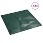 vidaXL Πάνελ τοίχου 24 τμχ. 50 x 50 cm Πράσινο Φελιζόλ XPS