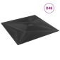 vidaXL Πάνελ τοίχου 48 τμχ. 50 x 50 cm Μαύρο Αστέρι Φελιζόλ XPS
