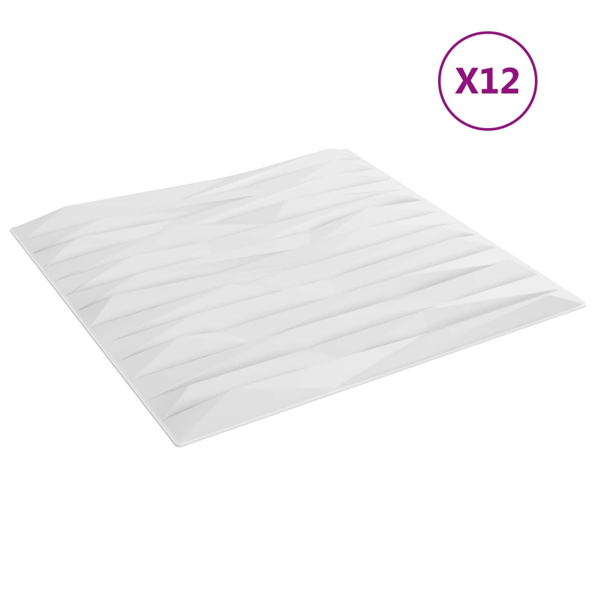 vidaXL Πάνελ τοίχου 12 τμχ. 50 x 50 cm Άσπρη Πέτρα Φελιζόλ XPS