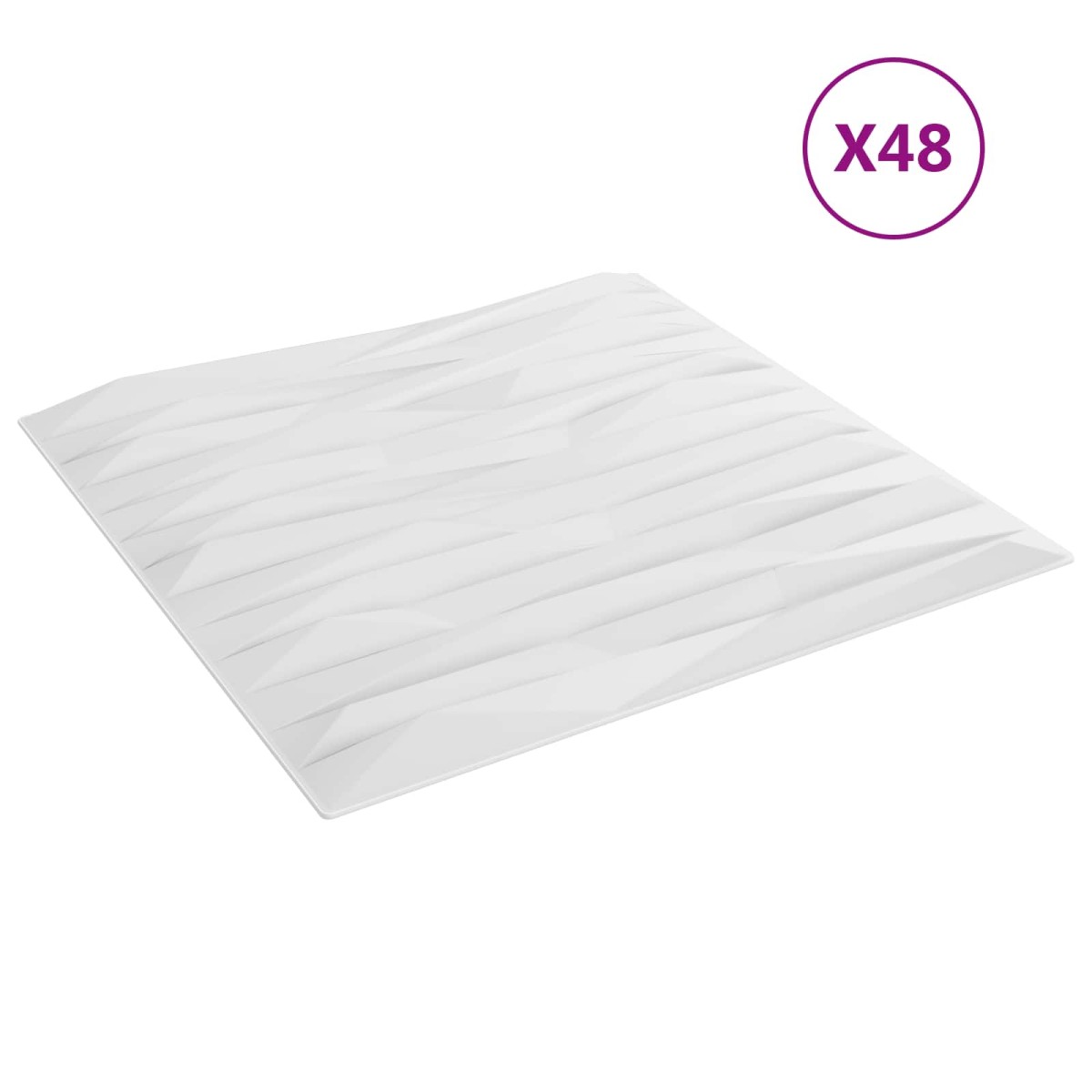 vidaXL Πάνελ τοίχου 48 τμχ. 50 x 50 cm Άσπρη Πέτρα Φελιζόλ XPS