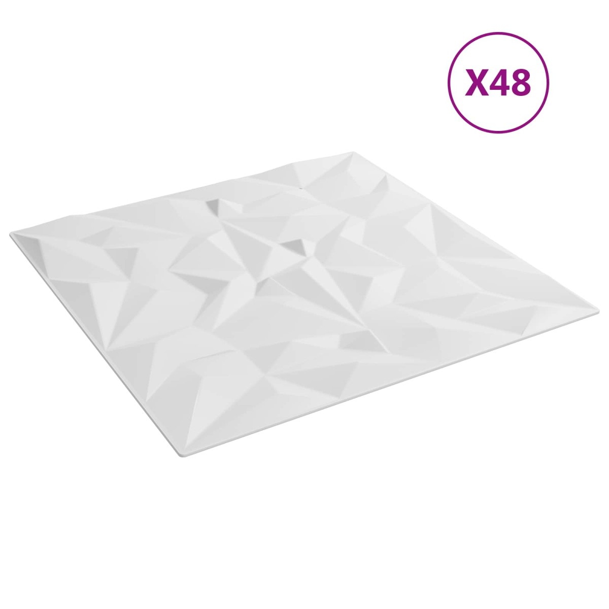 vidaXL Πάνελ τοίχου 48 τμχ. 50 x 50 cm Λευκό Φελιζόλ XPS