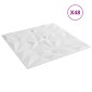 vidaXL Πάνελ τοίχου 48 τμχ. 50 x 50 cm Λευκό Φελιζόλ XPS