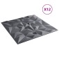 vidaXL Πάνελ τοίχου 12 τμχ. 50 x 50 cm Αμέθυστος Γκρι Φελιζόλ XPS