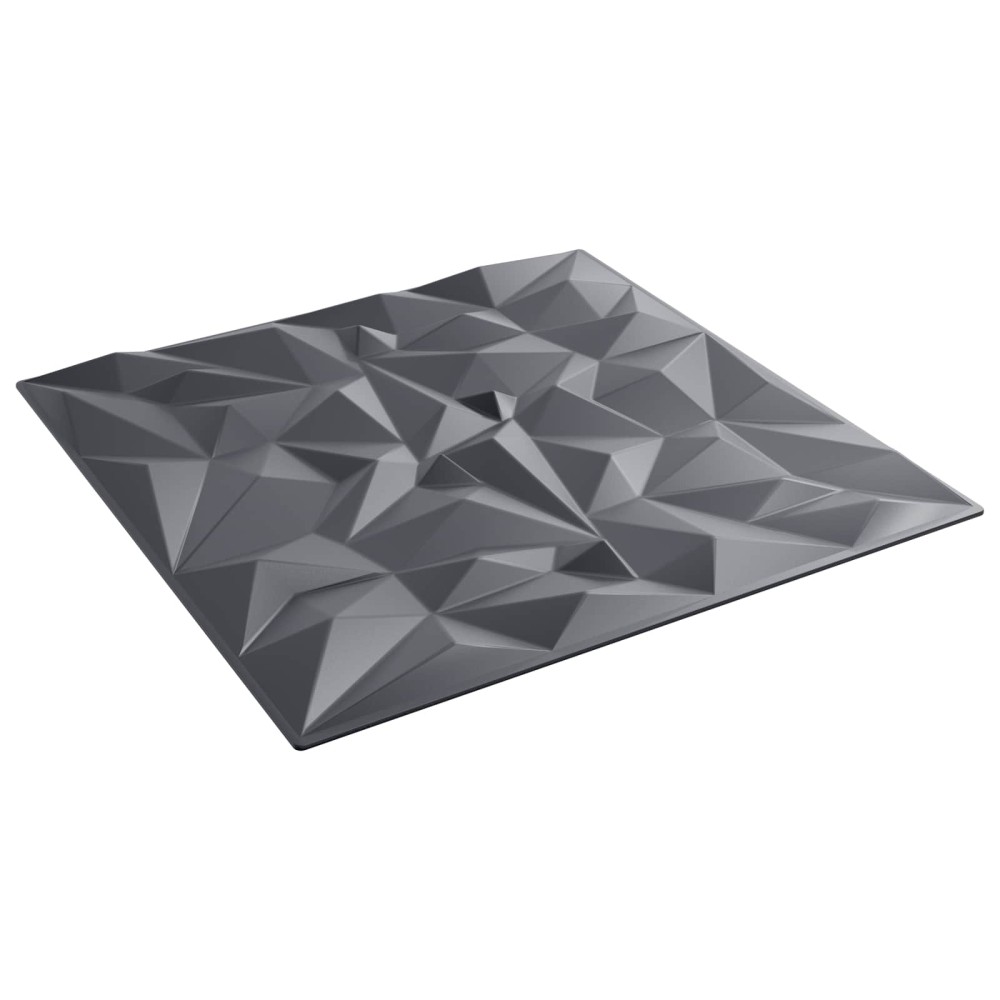 vidaXL Πάνελ τοίχου 12 τμχ. 50 x 50 cm Αμέθυστος Γκρι Φελιζόλ XPS