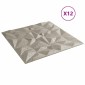 vidaXL Πάνελ τοίχου 12 τμχ. 50 x 50 cm Αμέθυστος Μπετόν Φελιζόλ XPS