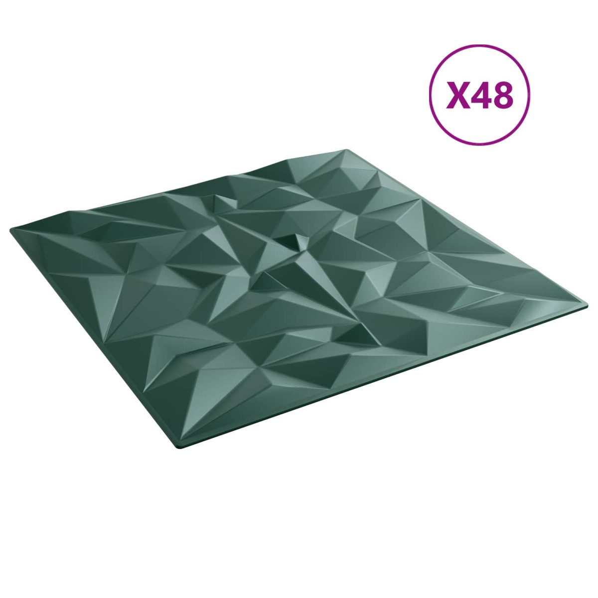 vidaXL Πάνελ τοίχου 48 τμχ. 50 x 50 cm Αμέθυστος Πράσινο Φελιζόλ XPS